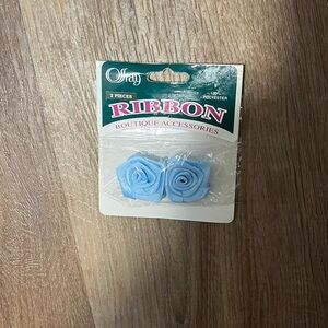 Vintage. Satin Flowers Blue